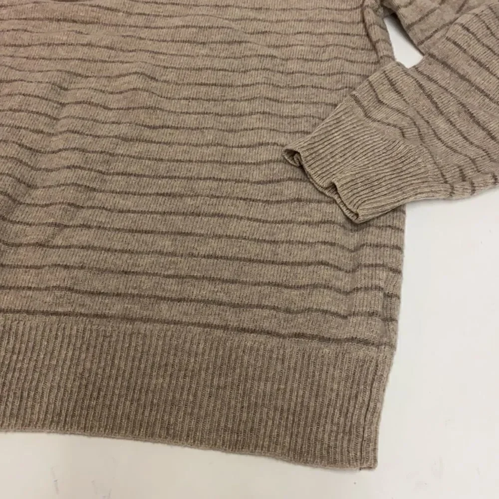 Banana Republic sweater Half Zip 100% Lamb's wool  Beige XXL C14‎